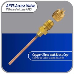 Appli Parts APVS-14182 1/4 in SAE Access Schrader Valve x 1/8 ODF x 2 in Copper