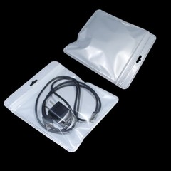 White Clear Plastic Package for Zip Retail Bags Lock Reclosable Hang Hole Pouch