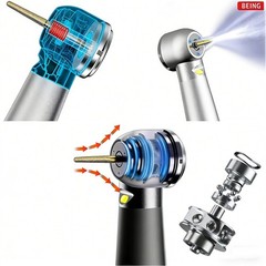 US BEING Dental Handpiece Fiber Optic High Speed Turbine Coupler 4/6Hole FG Burs