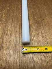 1″ X 11-1/4″ UHMW PE Plastic Round Rod Bar Stock White Polyethylene USA
