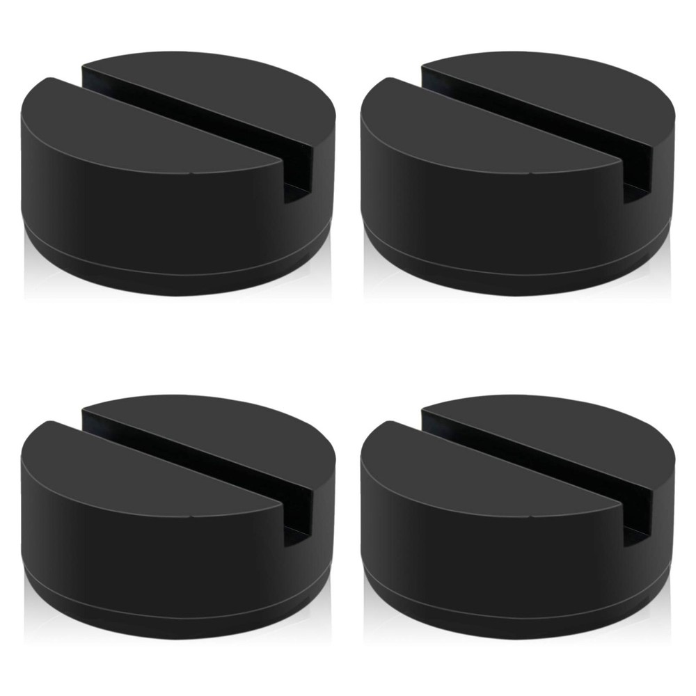 HXXF Floor Jack Pad Adapter 4 Ton Universal Rubber Slotted Frame Rail Black