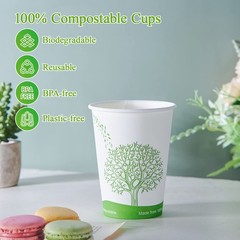 240 Count 12 oz Compostable Paper Cups, Biodegradable Disposable Paper Coffee…