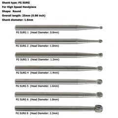WAVE Dental Round Surgical Burs Carbide Bur High Speed Long FG / FG SURG 2 4 6 8