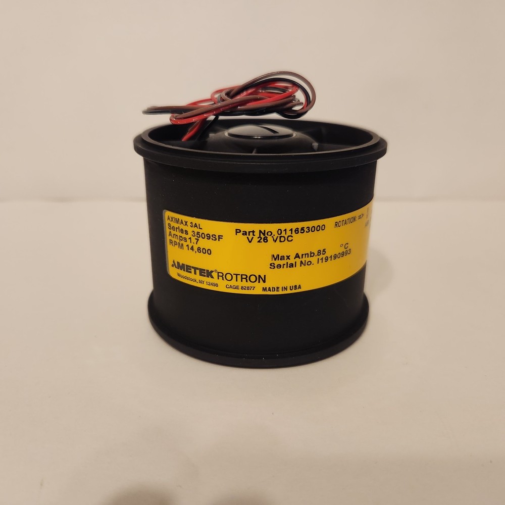 Ametek Rotron AXIMAX3AL / 3509SF 26VDC 1.7A 14,600 RPM Vaneaxial Fan Mil Specs
