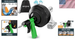 Eco-Friendly 25FT Drain Snake with Automatic Feeding & Video Instructions