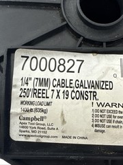 Campbell 1/4in (7MM) Galvanized Cable 7/19 Construction 250ft Reel 7000827