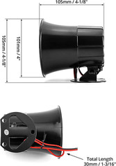 Electric Siren Horn, DC 12V Security Loud Wired Alarm Siren for Home Alarm Syste