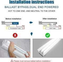 12-Pack JESLED T8 T10 T12 4FT LED Type B Light Bulb 24W 6000-6500K 3000LM 4 Foot