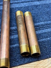 6 Pack 3/4″ Male NPT Threaded Different Lengths Red Brass Pipe Nipples (O1)