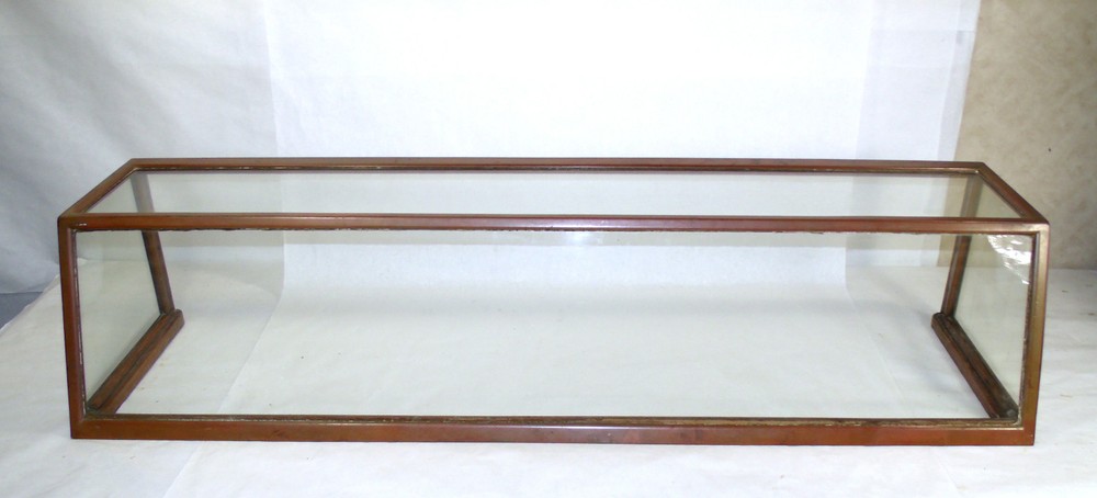 Antique General Store Copper Sheathed Wood & Glass Display Case Oblong 00401010