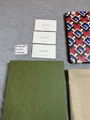 Authentic Gucci Luxury Notebook Journal Geometric G Red Blue New With Gift Box