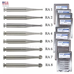 Dental RA Round Carbide Bur Latch Type RA 1-8 Burs 5pcs Box