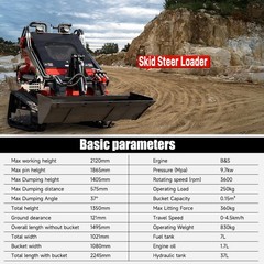 HT Mini Skid Steer Loader Tracked 13.5HP B&S EPA Gas Engine for Gardens Farming