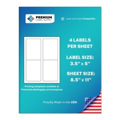 4000 Premium 3.5″ x 5″ Self Adhesive Shipping Labels 4 per sheet