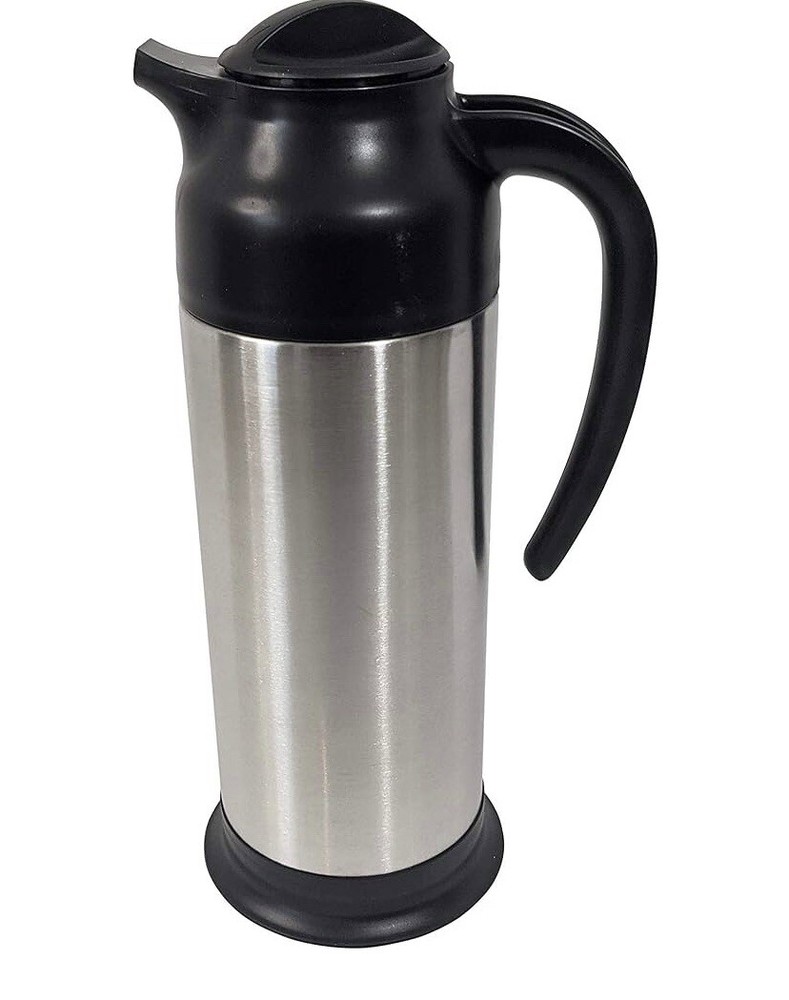 Update International (SV-70) 24 Oz Black and Stainless Cream Server,Clear