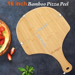 2Pack Natural Bamboo Pizza Peel 16 inch Wood Pizza Paddle Bread Cheese Vegetable