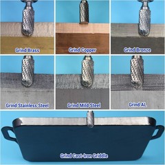 5x Carbide Burr Set 1/4″ Shank with Case – 8mm Rotary Bits for Metal Wood Stone