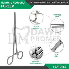 2Pcs Set 8″ + 10″ Straight Hemostat Forceps Locking Clamp Fishing Plier German G