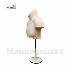 1 Set Male & Female Torso Mannequins Flesh Dress Form with 2 Stands & 2 Hangers