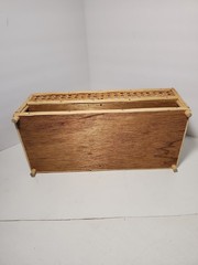 Vintage Bamboo & Rattan Cane Wood Surface Top Desk Top Letter Organizer