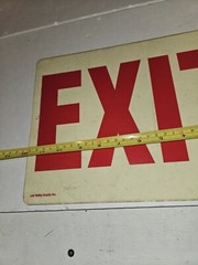 Vintage Plastic Exit Sign off white and red