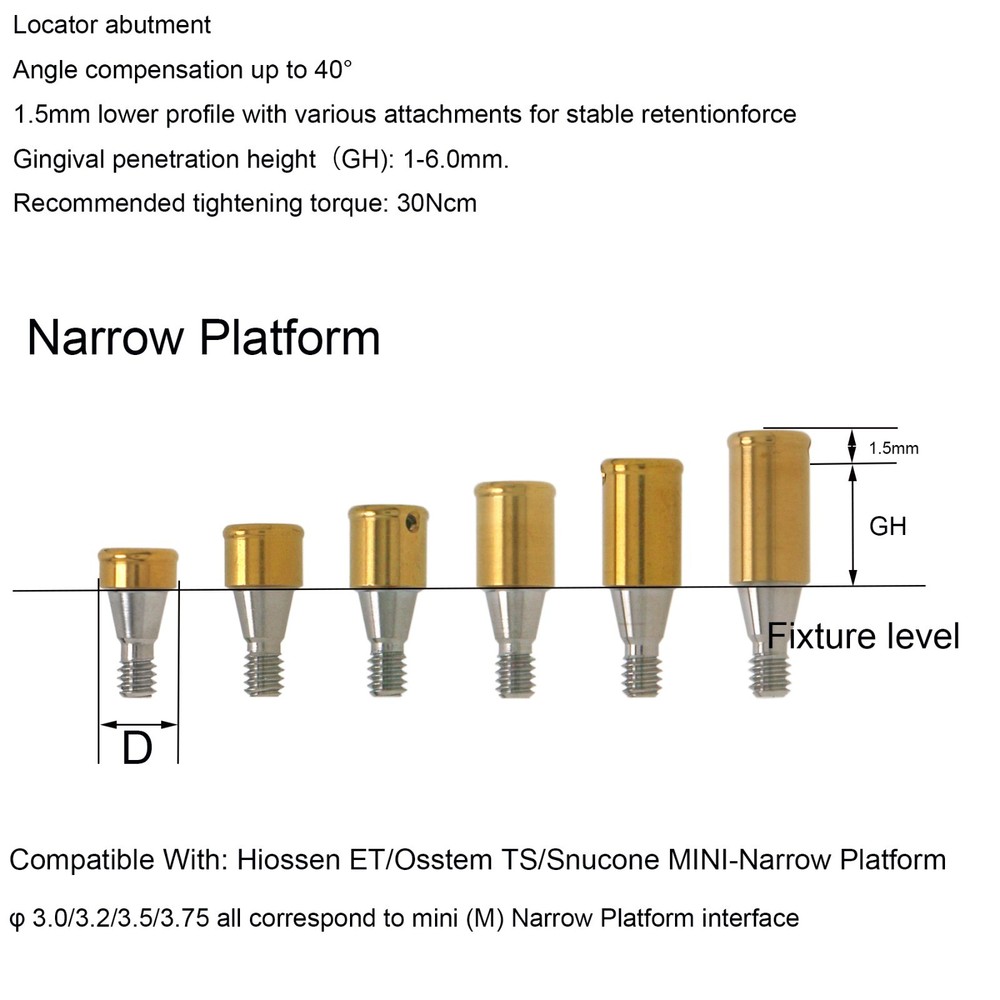 Titanium Overdenture Locator Abutment Dental abutment for All Implant System