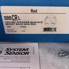 NEW System Sensor SBBCRL Ceiling Speaker Surface Mount Back Box(Red) Fire Alarm