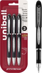 Uni-Ball 33928PP Jetstream Ballpoint Pens, Bold Point 1.0Mm , Black, 3 Count