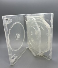 5 PCS TOP QUALITY NEW 27MM CLEAR 7-DVD CASE W/SWING TRAYS, M-LOCK HUB, FD-1201
