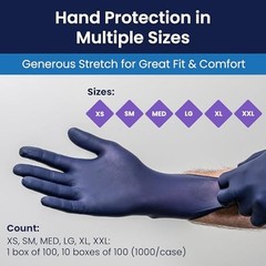 ADENNA GL-NCF235BKFS KODA POWDER-FREE NITRILE EXAM GLOVES SKIN SENSITIVE SMALL