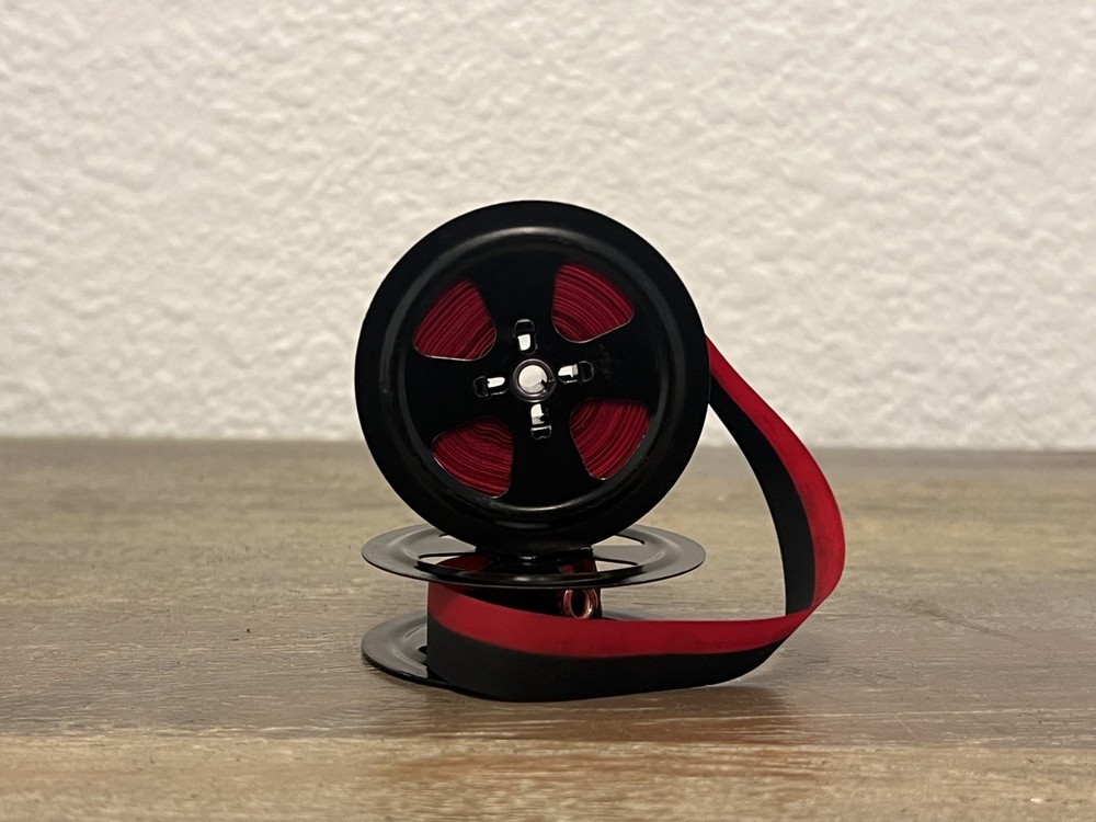 Universal Portable Manual Typewriter Metal Spool Nylon Ribbon Black/Red