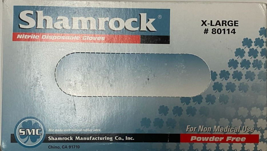 Shamrock Powder Free Examination Latex Gloves 100 PCS (X-Large)