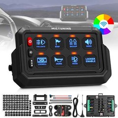 MICTUNING Wireless 8 Gang RGB Switch Panel LED Toggle Momentary Strobe Control