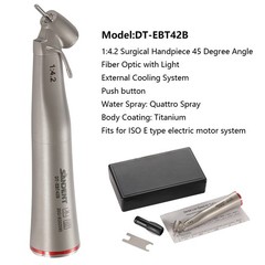 Dental Optic Fiber LED 1:4.2 Increasing Handpiece 45°Angle Head External Channel
