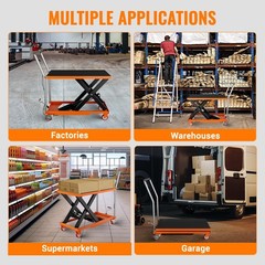 330/500/1100LBS Hydraulic Lift Table Cart 28.5″/32″Lifting Height Single Scissor