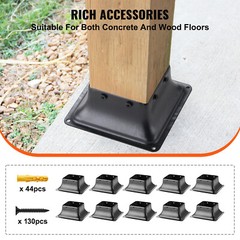 VEVOR 10Pcs 4×4 Post Base Brackets Heavy Duty for Standard Wood Post Anchor