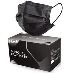50 PCS Disposable Face Mask Non Medical Surgical 3 Ply Ear loop Black Masks USA