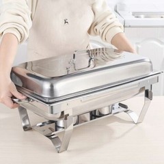 6 Pack Stainless Steel Chafer Chafing Dish Sets Catering Food Warmer 8 QT