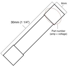 Pack of 5 MDA 6A (BK/MDA 6A) 125V/250v Slow Blow Ceramic Fuses, T6A 6 amp, 6x30m