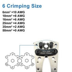 Heavy Duty Cable Lug Crimper AWG 10-1/0 Wire Terminal Crimping Tool 15 inch