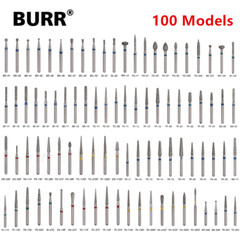 100 Pcs Dental Polishing Diamond Burs 1.6 For High Speed Handpiece Friction Grip