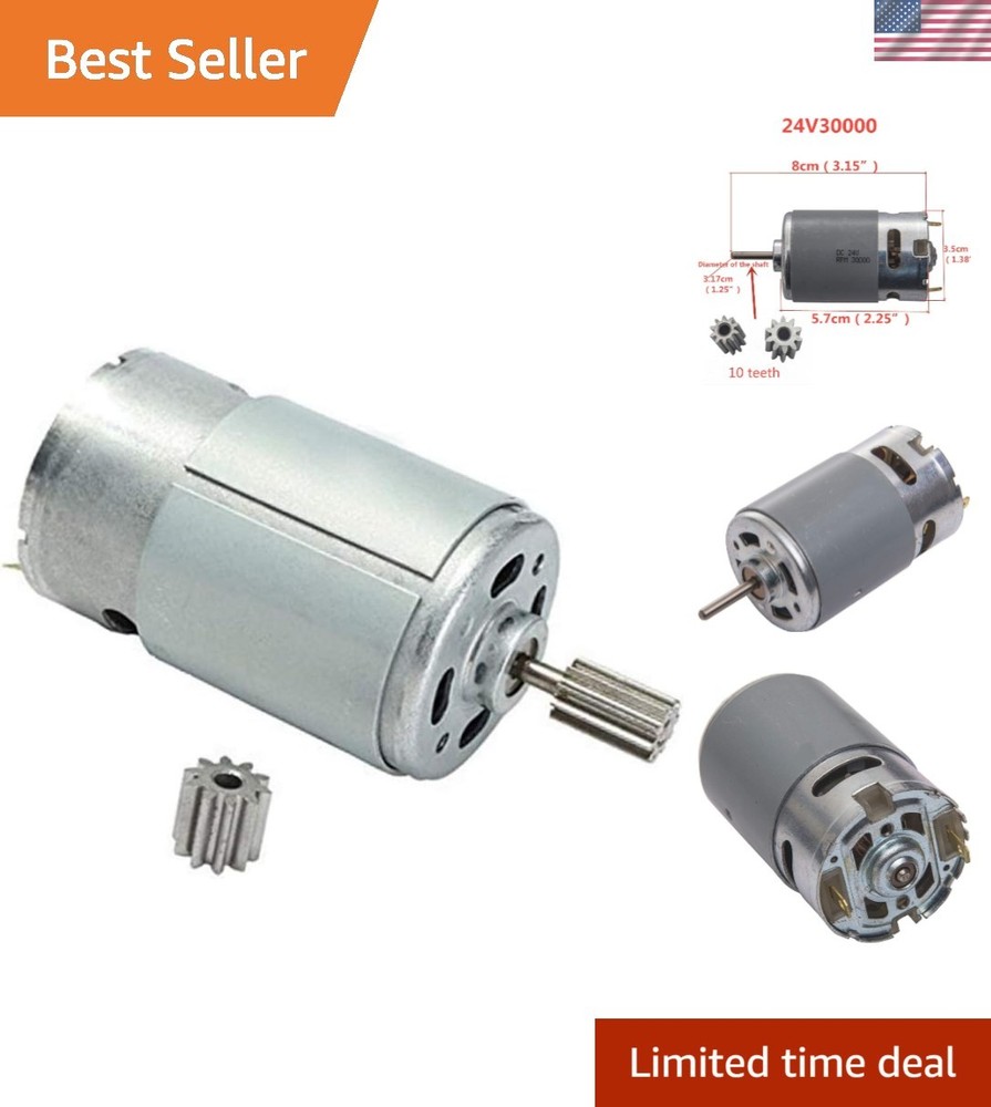 High-Speed 24V 30000 RPM Motor with Gears for Children’s Ride-On Car Upgrades