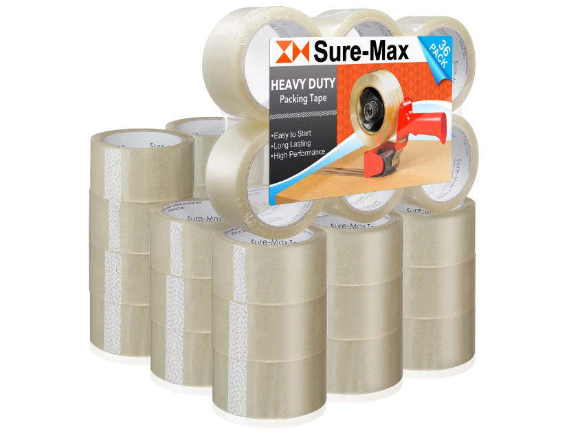 Sure-Max 36 Rolls (Case) Heavy-Duty Shipping & Packing Tape