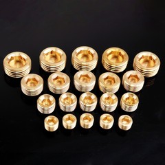 20pcs 1/8″ 1/4″ 3/8″ 1/2″ NPT Brass Hex Countersunk Plugs Socket Pipe Fittings