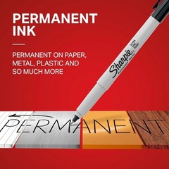 SHARPIE 37161PP Permanent Markers, Ultra Fine Point, Black, 2 Count