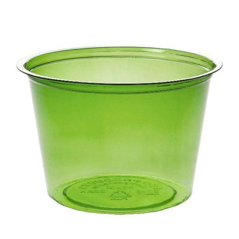 Compostable Clear Green 4Oz Containers Plant-Based PLA Plastic, Case of 2000