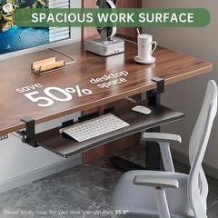 UPGRAVITY Extra Large Keyboard Tray Under Desk – Slide Out with 31.5in, Black