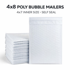 Poly Bubble Mailers #000 4×8 Padded Envelopes Self Seal Shipping Bags