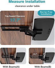 Keyboard Tray Under Desk with Storage Drawer, Height Adjustable Keyboard Tray
