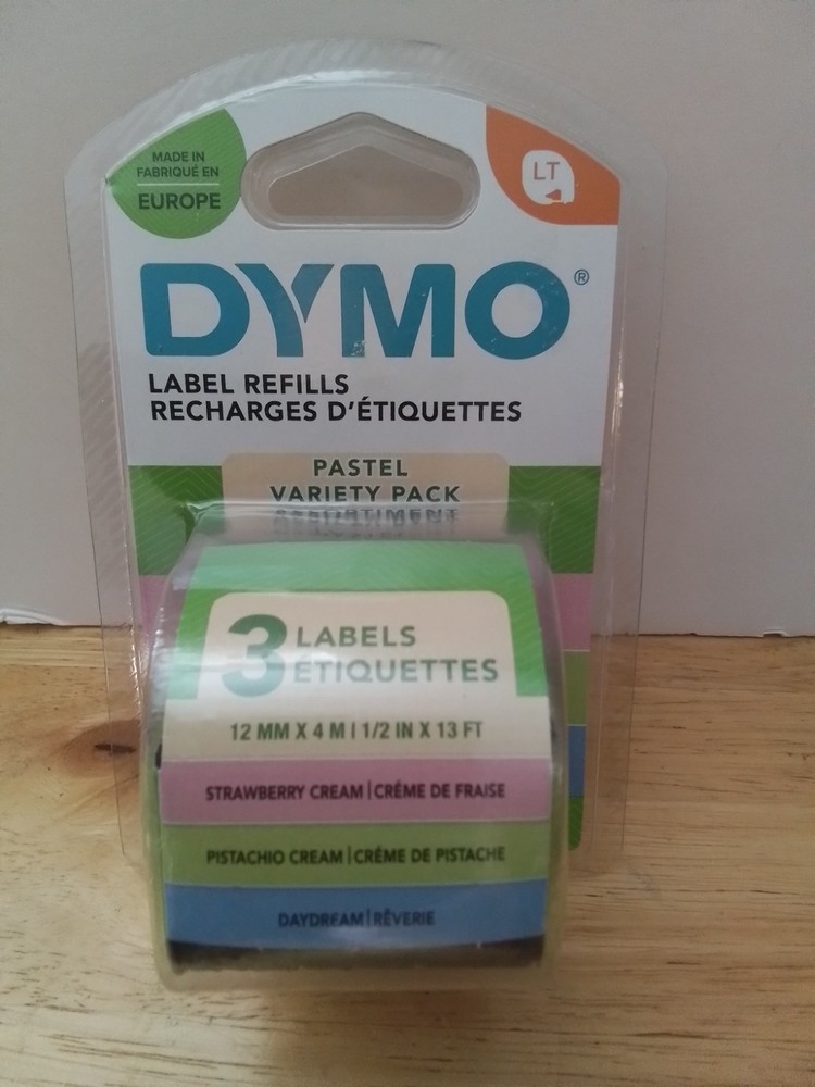 Dymo LT Label Refill Pastel Variety 3 pk. Strawberry, Pistachio, Cream& Daydream